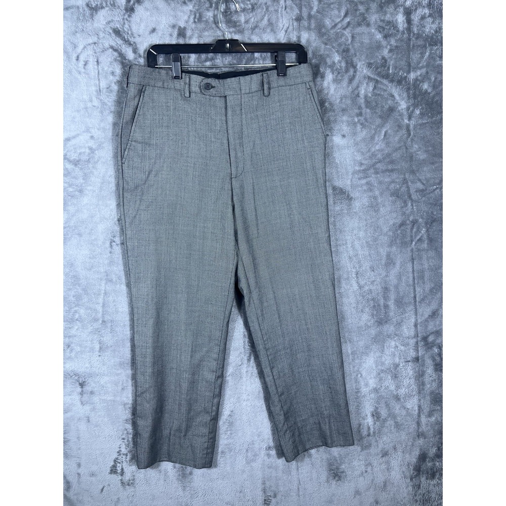 Linea Naturale Luxe Mens 32 Grey 100% Wool Dress Pants Made in Italy HK7183R